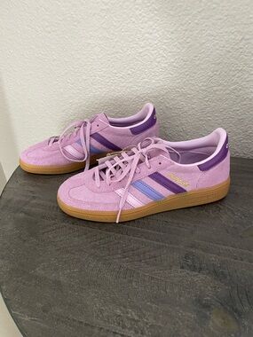 adidas Lavender and Purple Suede Sneakers with Gum Sole